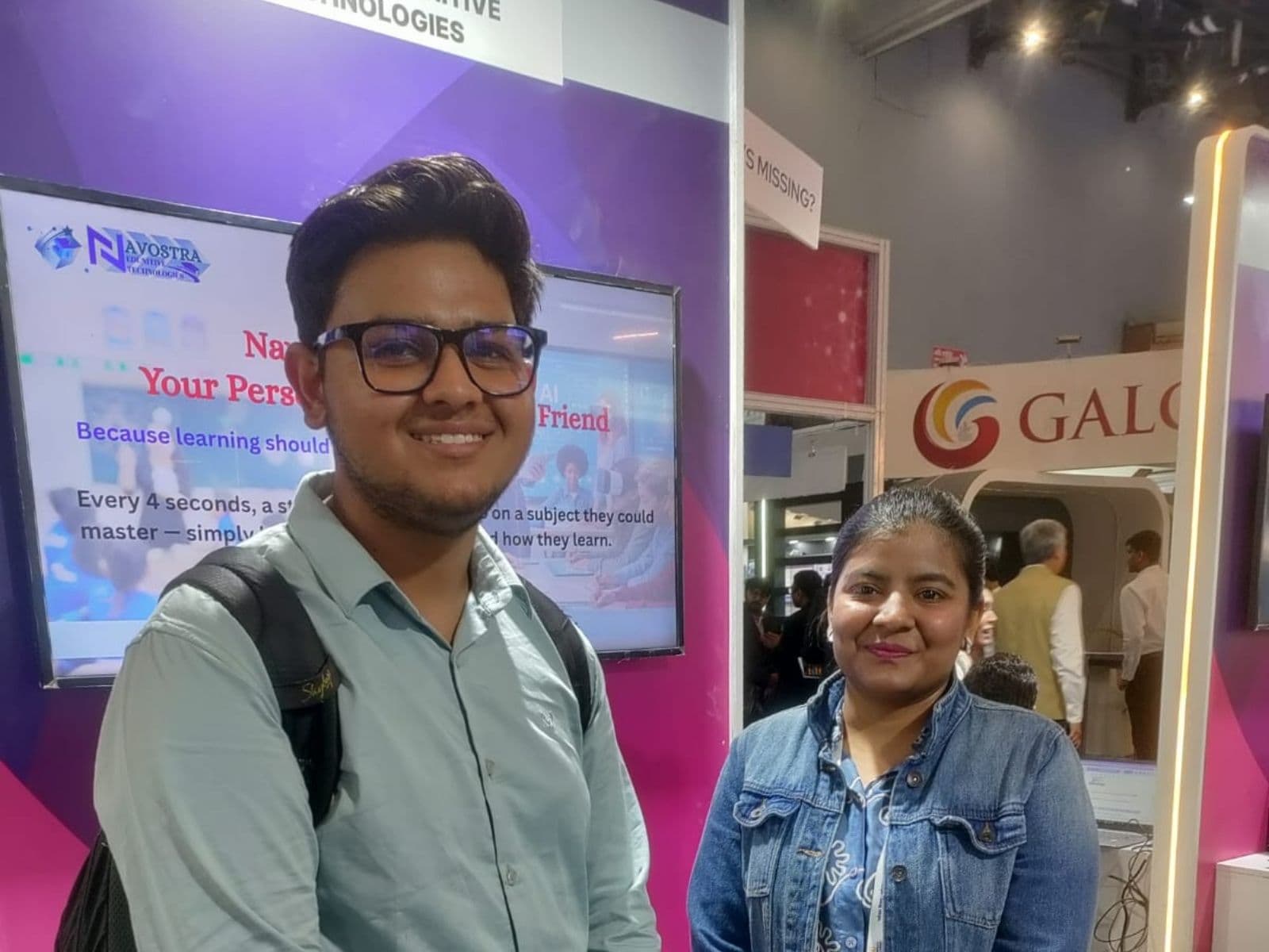Visitors at the Navostra exhibition booth