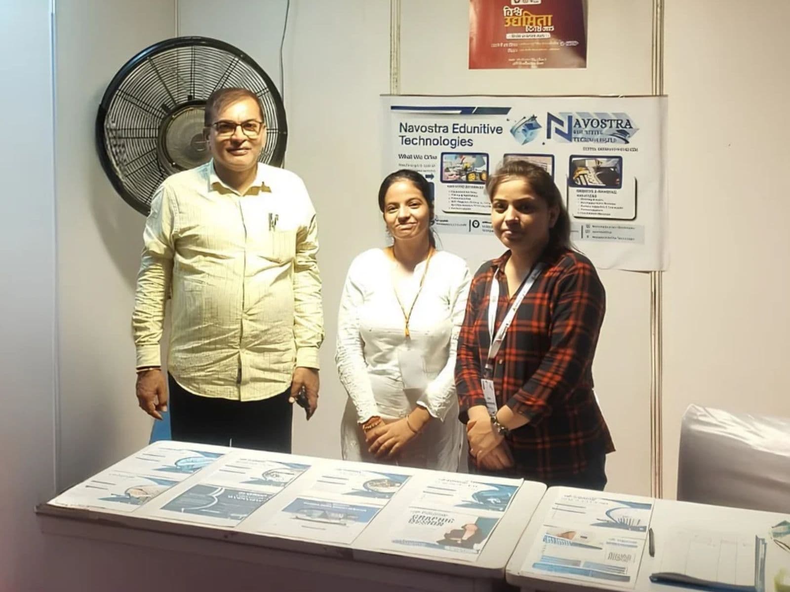 Navostra team with Dr. Y. P. S. Berwal at an exhibition stall